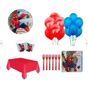 Spiderman Örümcek Adam Doğum Günü Parti Malzemeleri Seti 8 Kişilik