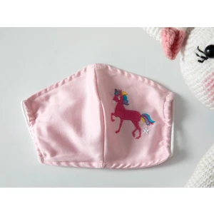 English Home Mini Unicorn Pamuklu Çocuk Maske 4-12 Yaş Pembe