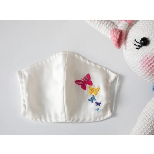 English Home Butterflys Pamuklu Çocuk Maske 4-12 Yaş Ekru