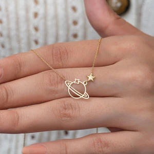 Papatya Silver Gümüş 925 Ayar Gezegen Kolye