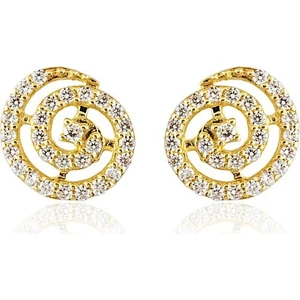 Sembol Gold Prenses Altın Küpe Lava Taşlı