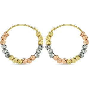 Sembol Gold Dorikalı Altın Küpe Triacolor  14K Gold