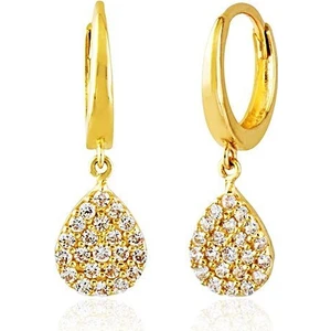 Sembol Gold Sallantılı Altın Damla Küpe 14K Gold
