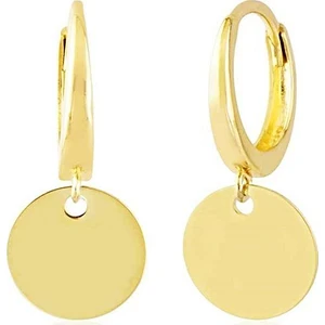 Sembol Gold Pullu Altın Küpe Taşsız