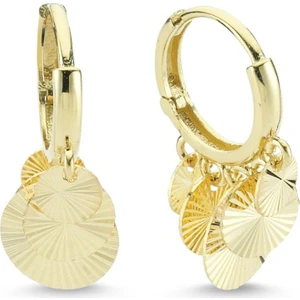 Sembol Gold Altın Sallantılı Küpe Shakira Tasarım 5 Pullu