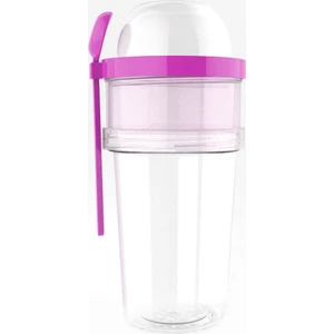 Capsularge 450 ml + 200 ml +100 ml Kaşıklı Yoğurt Kabı - Pembe