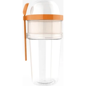 Capsularge 450 ml + 200 ml +100 ml Kaşıklı Yoğurt Kabı - Turuncu