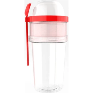 Capsularge 450 ml + 200 ml + 100 ml Kaşıklı Yoğurt Kabı - Kırmızı