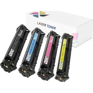 inkwell  125A-CB540A-CB541A-CB542A- CB543A  Color Laserjet CP1515n 1 Set Muadil Toner 2200 Sayfa Renkli