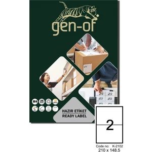 GK-2102 Laser Etiket 210X148.5 100 Sayfa 200 Etiket
