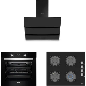 Turbo Siyah Ankastre Set (7327 Fırın + 3500 Ocak + 8678 Davlumbaz)