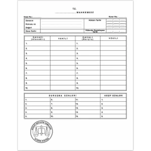 Mahkeme Dava İcra Avukat Dosyası Beyaz 1. Kalite 50'li
