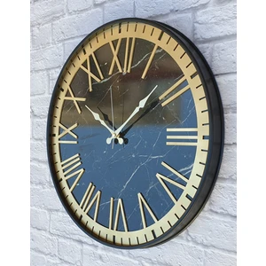 Metal Kasalı Mermer Desenli Altın  Duvar Saati