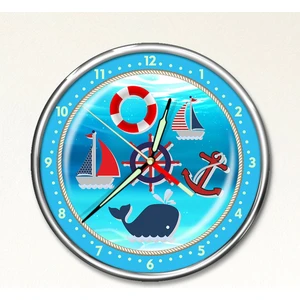Dekor Loft Premium Gece Parlayan Denizci Çocuk Odası Duvar Saati PFS-1779