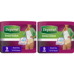 Emici Külot Kadın Büyük Boy (42-50 Beden) 9'lu x 2 (18 Adet)