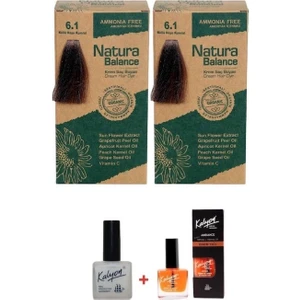 Balance Saç Boyası 6.1 Küllü Koyu Kumral 2 Adet + Kalyon Tırnak Besleyici ve Bakım Yağı