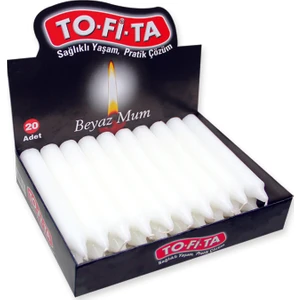 To-Fi-Ta Beyaz Mum 20'li Ekonomik Paket - 1 Mum:11 cm