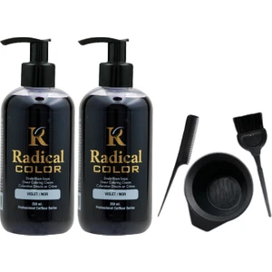Color Saç Boyası Mor 250 ml 2 Adet ve Saç Boya Kabı Seti