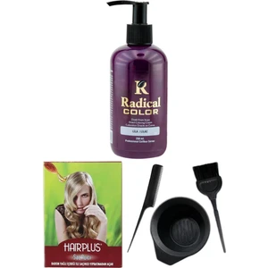 Color Saç Boyası Lila 250 ml Saç Açıcı ve Saç Boya Kabı Seti