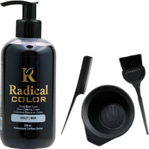 Color Saç Boyası Mor 250 ml ve Saç Boya Kabı Seti