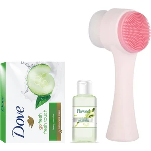 Yüz Temizleme Fırçası Kolonya 35 ml Cream Bar Salatalıklı Sabun 100 gr