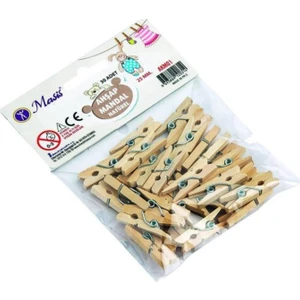 Natural Mini Ahşap Mandal 25 mm 30'lu