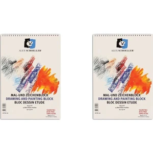 Alex Schoeller Spiralli Resim Defteri 25 x 35 cm 165 gr 15 Yaprak 2'li