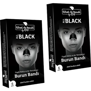 Rituel de Beaute  Black Aktif Karbon Siyah Nokta ve Kir Temizleyici 2 Kutu 12 Adet Burun Bandı