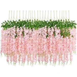 Sarkan Yapay Çiçek Akasya Pembe Açık 80 cm 3 Sarkan Dallı 12 Adet Bağ
