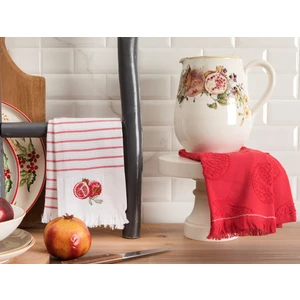 Madame Coco Mirabelle Mutfak Havlu Seti - Beyaz / Kırmızı - 40x60 cm
