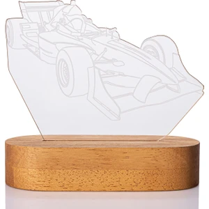 Hediye Sepeti Formula 1 Yarış Arabası Tasarımlı Üç Boyutlu LED Lamba