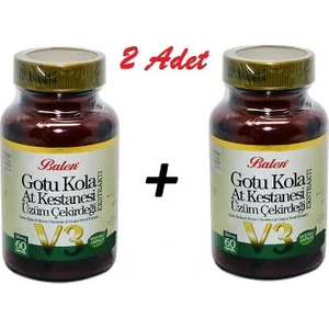 Gotu Kola-At Kestanesi-Üzüm Çekirdeği 355 mg 60 Kapsül x 2