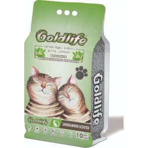 Gold Life Kedi Kumu 10 lt Active Carbon Sandal Ağacı Kokulu Bentonit