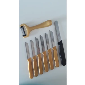 6 Simli Gold Meyve Bıçağı 1 Düz Soyacak ve 1 Mikro Tırtıklı Doğrama Bıçağı Seti