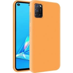 Oppo A72 Kapak İçi Kadife Soft Logosuz Lansman Silikon Kılıf - Turuncu
