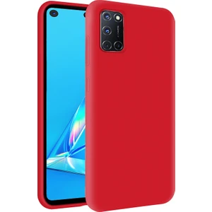 Oppo A72 Kapak İçi Kadife Soft Logosuz Lansman Silikon Kılıf - Kırmızı