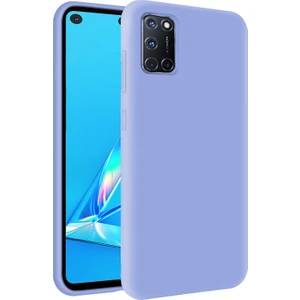 Oppo A52 Kapak İçi Kadife Soft Logosuz Lansman Silikon Kılıf - Lila