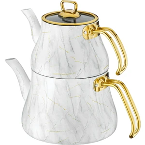 Marble Beyaz Mermer - Granit Çayndanlık Takımı