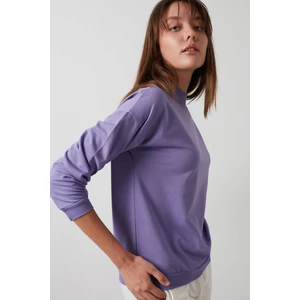 Dik Yaka Basic Örme Sweat Kadın Sweat 5863323