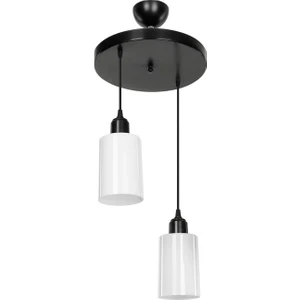 Aksel 2'li Avize Opal Optik Camlı Siyah