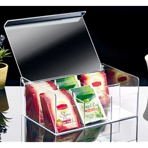 Çay Kutusu 6 Bölmeli Kapaklı Poşet Bitki Çayı Saklama Kabı