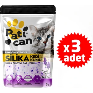 Lavanta Kokulu Silika Kristal Kedi Kumu 5 lt x 3 Adet