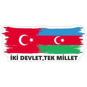 Sticker Atölyesi Türkiye Azerbaycan Bayrak Sticker