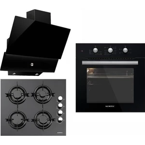 mt Siyah Cam Ankastre Set ( Fırın B66  - Ocak KO40TAHDF - Ocak 830 )