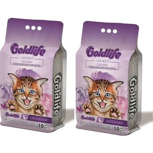 Goldlife Lavanta Kokulu Bentonit Kedi Kumu 10 lt x 2 Adet
