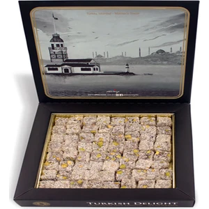 Altın Cezve Çifte Kavrulmuş Antep Fıstıklı Hindistan Cevizli Lokum 400 gr