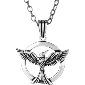 925 Ayar Gümüş Mitolojik Anka Kuşu Erkek Kolye Kalın Zincirli