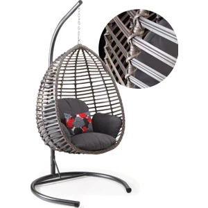 Capri Swing Gümbet Tekli Rattan Bahçe Balkon Salıncağı