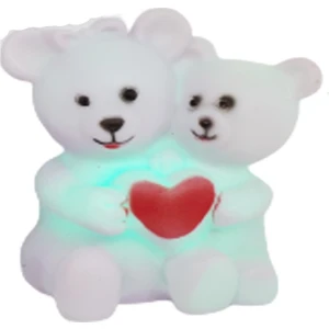 Işıklı Kalpli Ayıcık ve Sevgilisi Gece Lambası