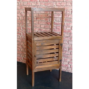 Banyo Rafı Doğal Ahşap Masif Havluluk Ceviz Banyo Dolabı 84 cm x 35 cm x 41 cm